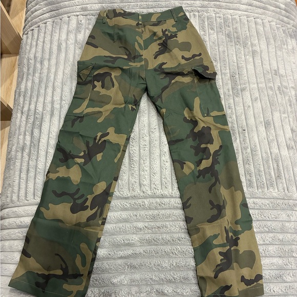 Camo Cargo Pants High Waisted Army Fatigue Green XS - Picture 2 of 5